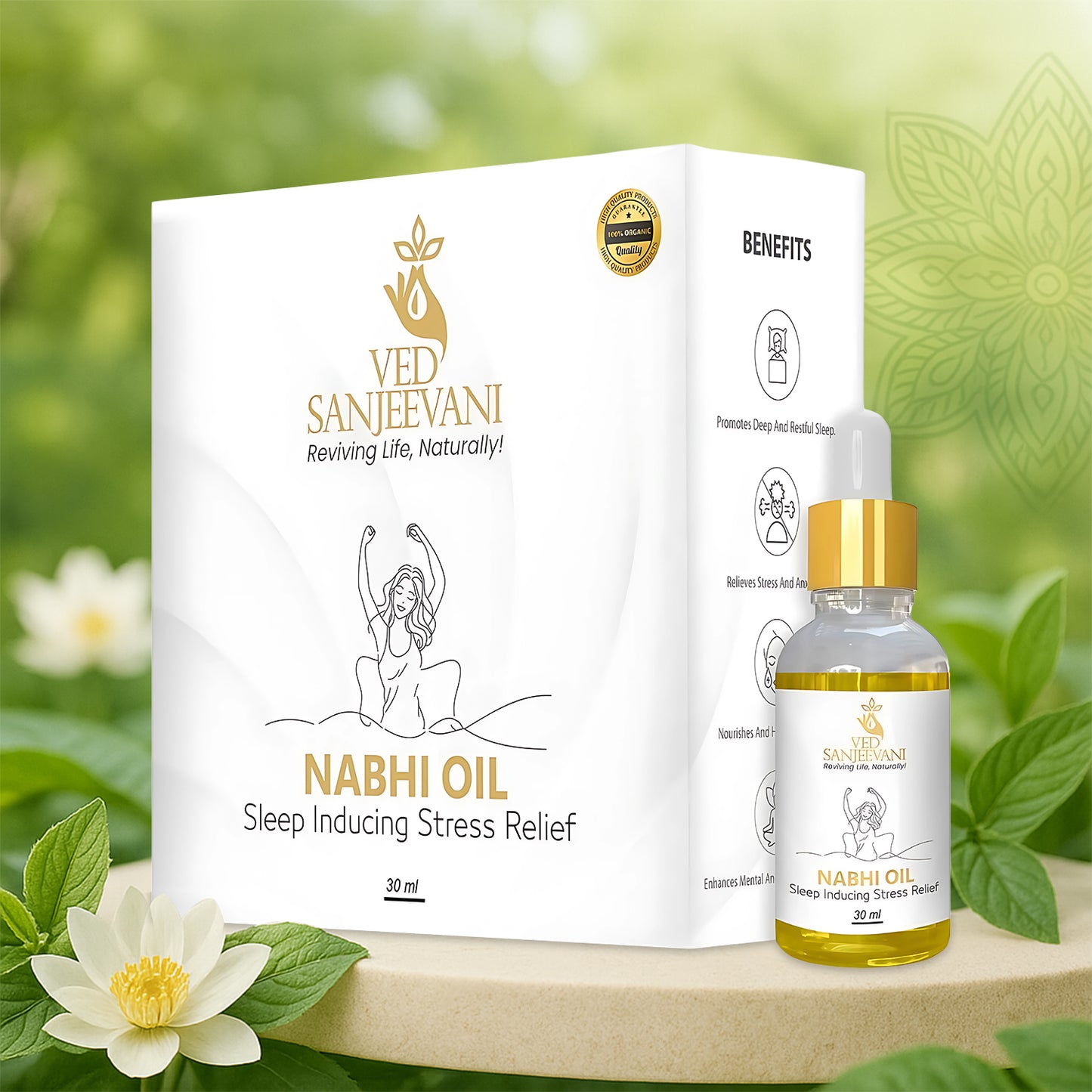 Ved Sanjeevani Nabhi Oil Sleep Inducing Stress Relief (30Ml  1 Pc)