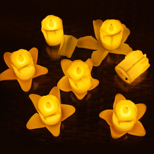 Multicolor Flameless Melted Design Candles For Decoration (Set Of 24Pc)