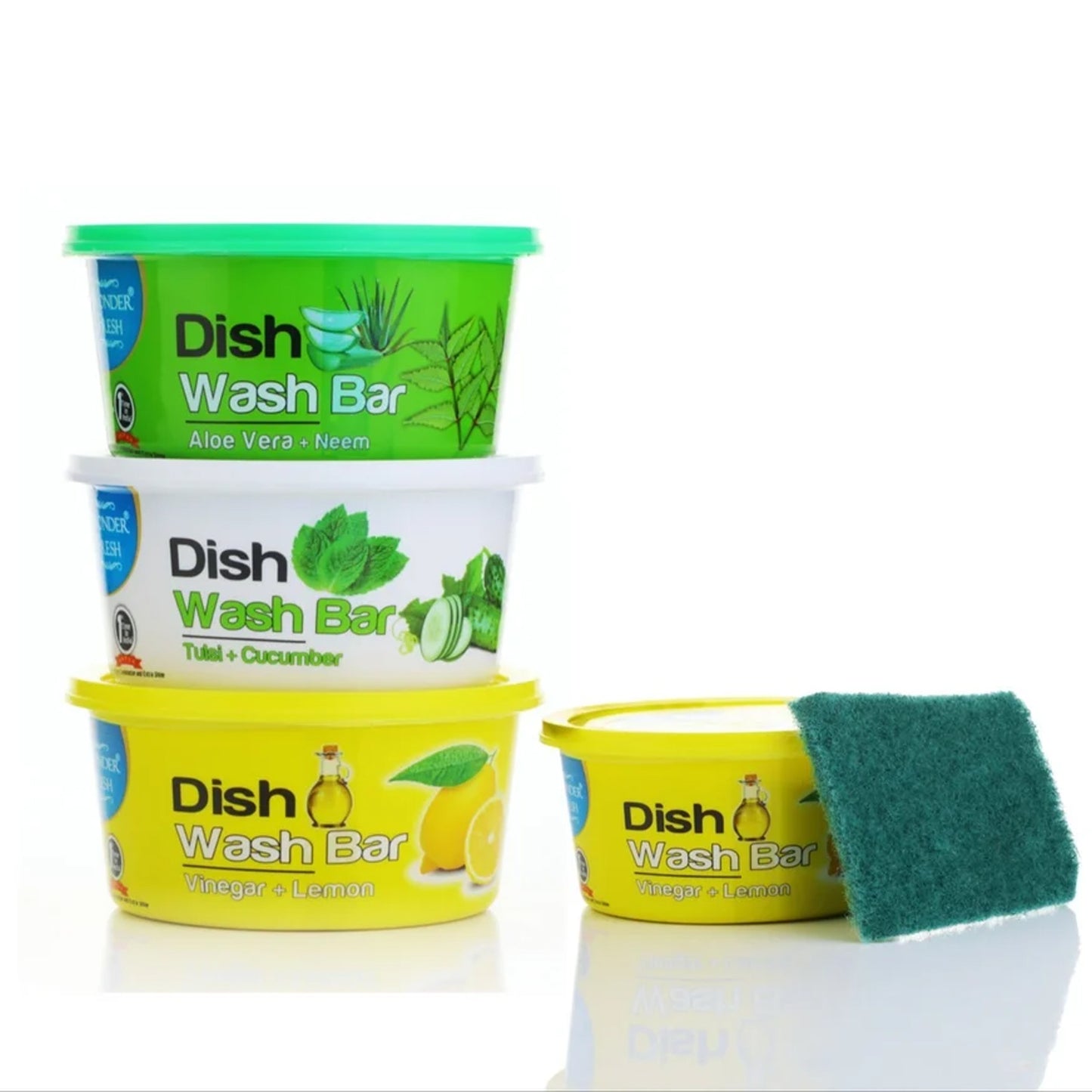 Freshmix Flavor Round Dishwash Bar With Super Scrubber Free Complete Dishwashing Solution Tough Stains Remover (350 Gm)