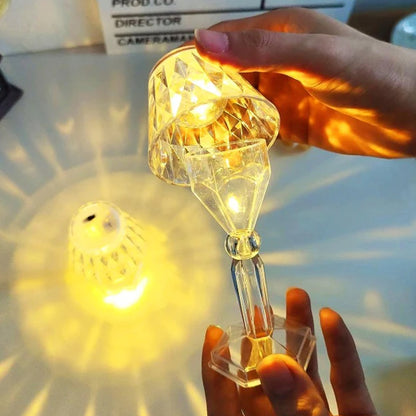 2In1 Transparent Mini Crystal Table Lamp With Reflection Light