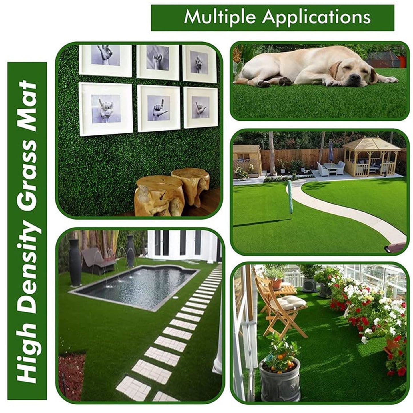 Artificial Grass For Balcony Or Doormat Soft And Durable Plastic Turf Carpet 58X38Cm