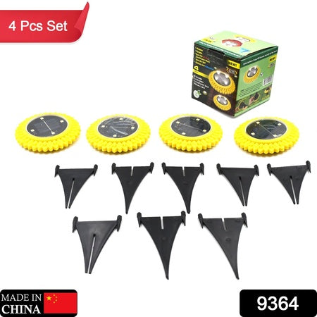 4 Pack Solar Ground Lights Led Solar Powered Disk Lights Outdoor Waterproof Garden Landscape Lighting For Yard Deck Lawn Pathway Walkway Balcony Decoration