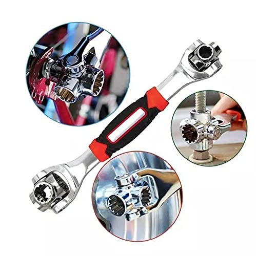 48 In 1 Wrench Swivel Head Multi Tool Spanner Tools Socket Works With Spline Bolts Multi Function Universal Furniture Car Repair