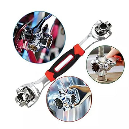 48 In 1 Wrench Swivel Head Multi Tool Spanner Tools Socket Works With Spline Bolts Multi Function Universal Furniture Car Repair