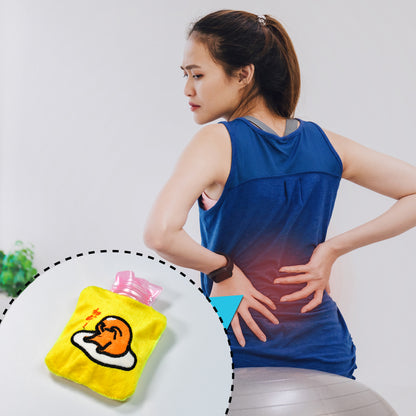 Yellow Duck Head Small Hot Water Bag With Cover For Pain Relief Neck Shoulder Pain And Hand Feet Warmer Menstrual Cramps.