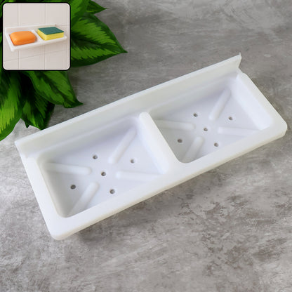 Wallmounted Double Compartment Soap  Sponge Holder (1 Pc)