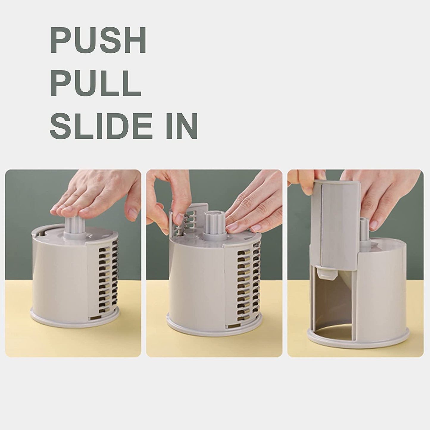 Vegetable Shredder Round Mandolin Slicer Grater Shredder Salad Maker - Large Feed Port - Suction Base - Cutter For Vegetable Fruit Cookie.