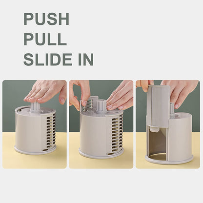 Vegetable Shredder Round Mandolin Slicer Grater Shredder Salad Maker - Large Feed Port - Suction Base - Cutter For Vegetable Fruit Cookie.