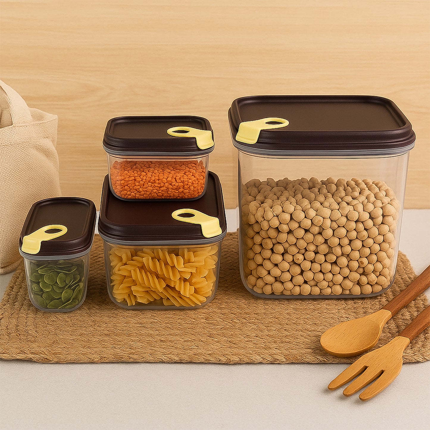 Ritupush N Lock Airtight Food Storage Container Set (4 Pc)