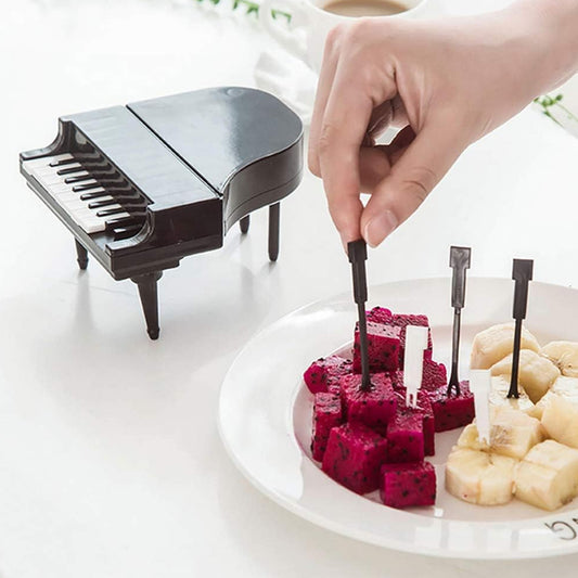10Pcslot Creative Piano Fruit Forks Set Food Sticks For Dessert Fruit Snack Picking Kitchen Dining Tools (10 Pc Set)