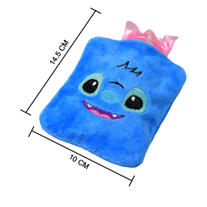 Blue Stitch Small Hot Water Bag With Cover For Pain Relief Neck Shoulder Pain And Hand Feet Warmer Menstrual Cramps.