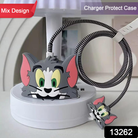 Cartoon Character Silicon Charger Case Cover For Ip 18-20W (Mix Design  1 Pc)