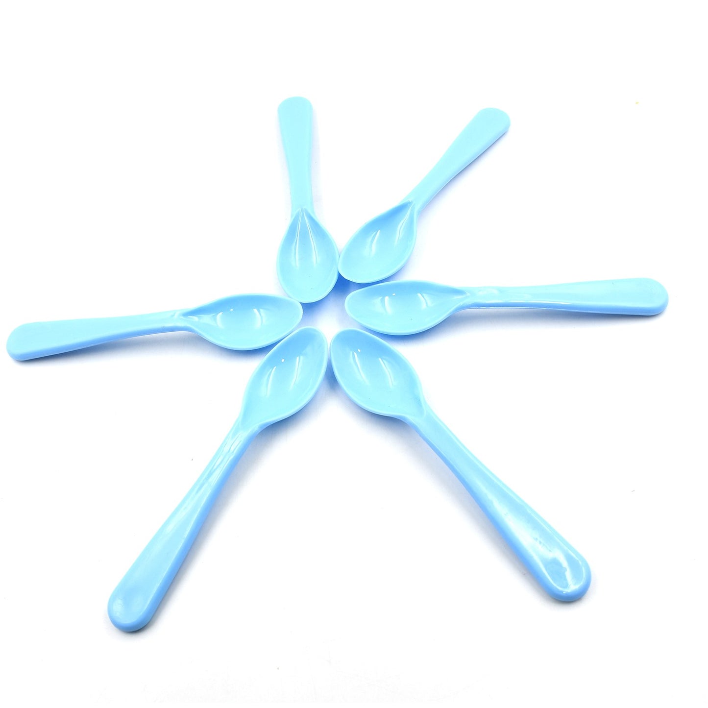Food Plastic Spoon Set Plastic Table Spoon Set Plastic Tea Spoon Coffee With Abs Plastic Heat-Resistant Spoon (6 Pc Set )