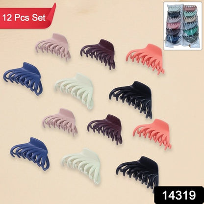 Hairclaw Clips Set For Women  Girls (Mix Design  Multicolor  12 Pc)