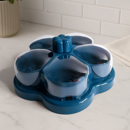 Lotusshape Rotating Dry Fruit  Snack Organizer Box With Compartments (1 Pc)