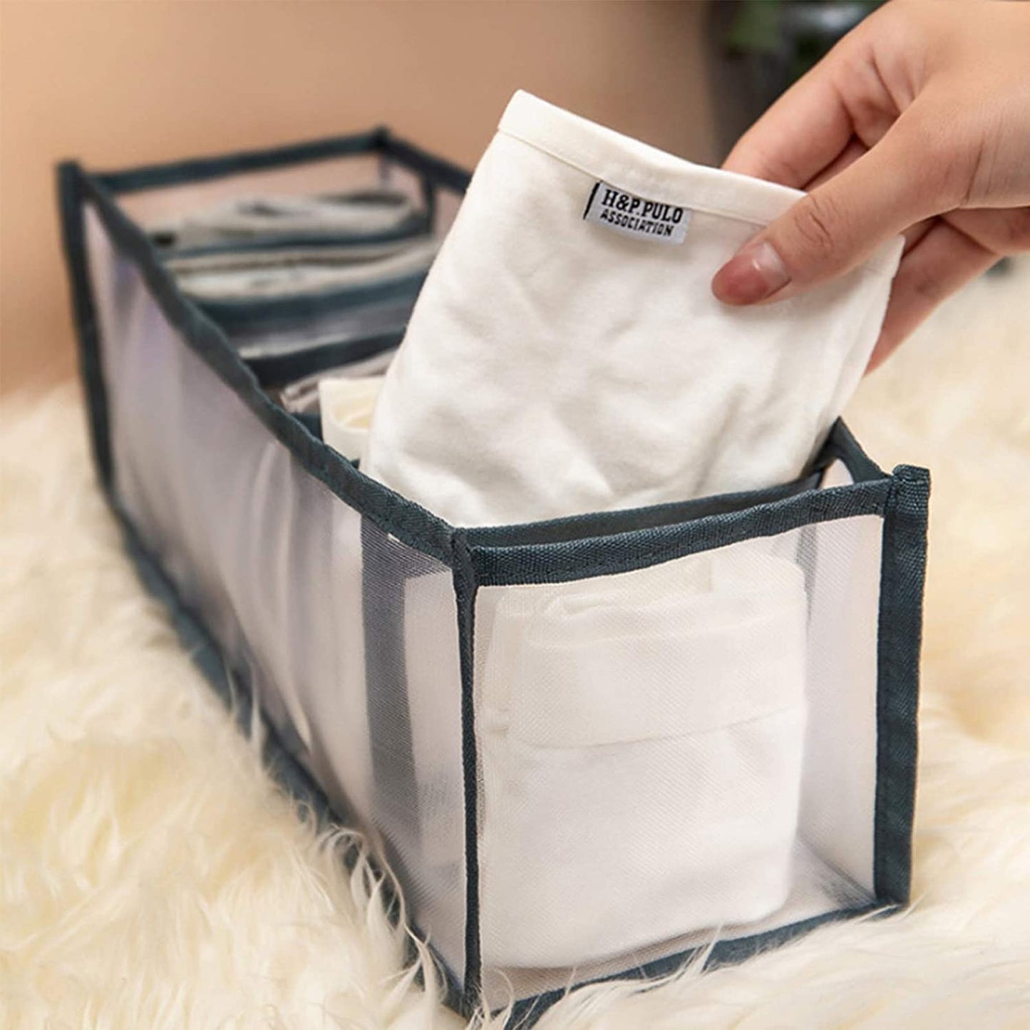 Clothes Organizer +7 Grid Drawer Wardrobe Clothes Organizer Jeans Closet Cabinet Organizers Portable Foldable Storage Containers