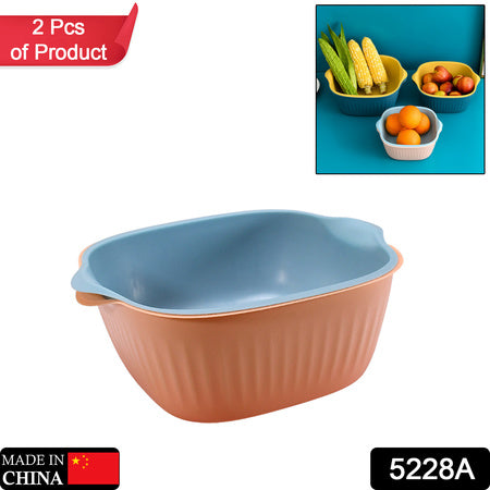 Kitchen Bowl Plastic Washing Bowl And Strainer Drainer Basket For Home  Kitchen Use