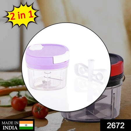 2In1 Handy Chopper And Slicer For Home  Kitchen (600Ml Capacity)