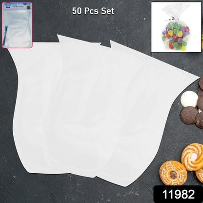 Clearcookie Bags Gift Bag Clear Flat Treat Bags (50 Pc Set)