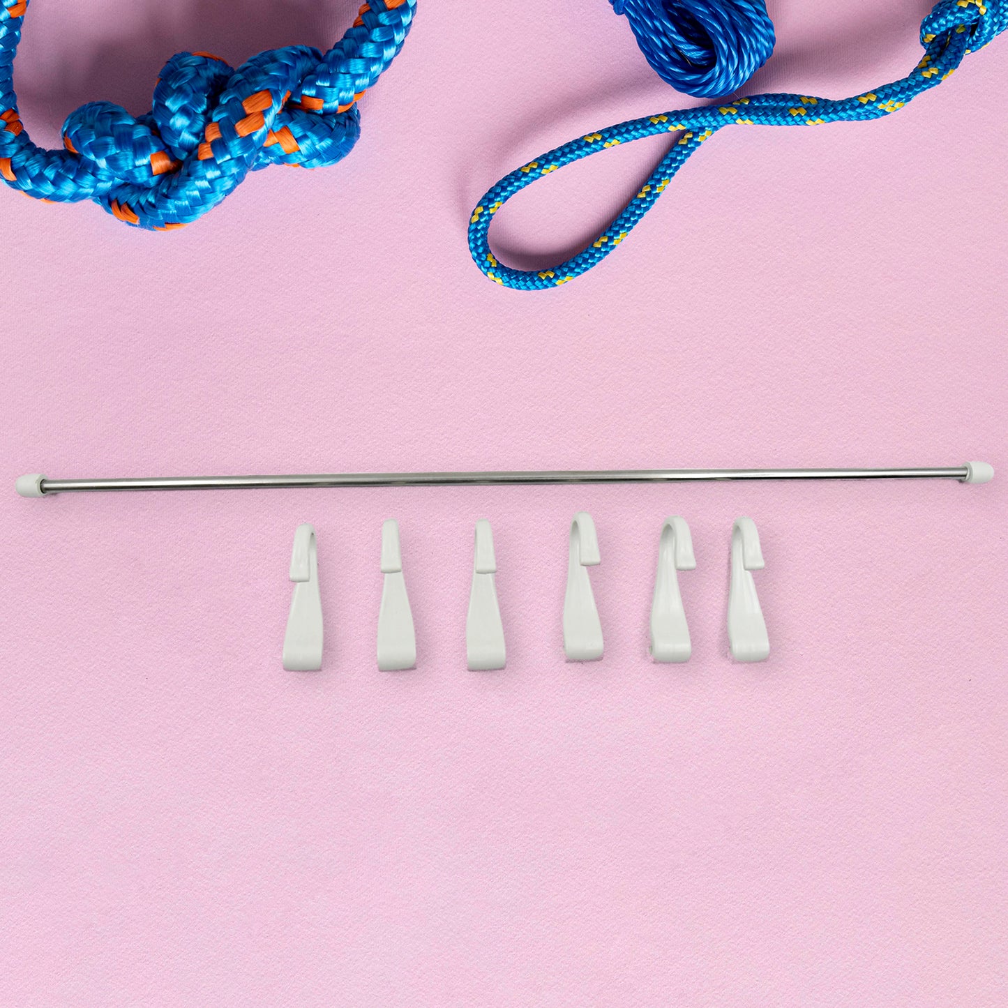 Stainless Steel Utensil Hanger Rail Nail Free Wall Mount With 2 Magic Stickers  6 Plastic Hooks For Kitchen