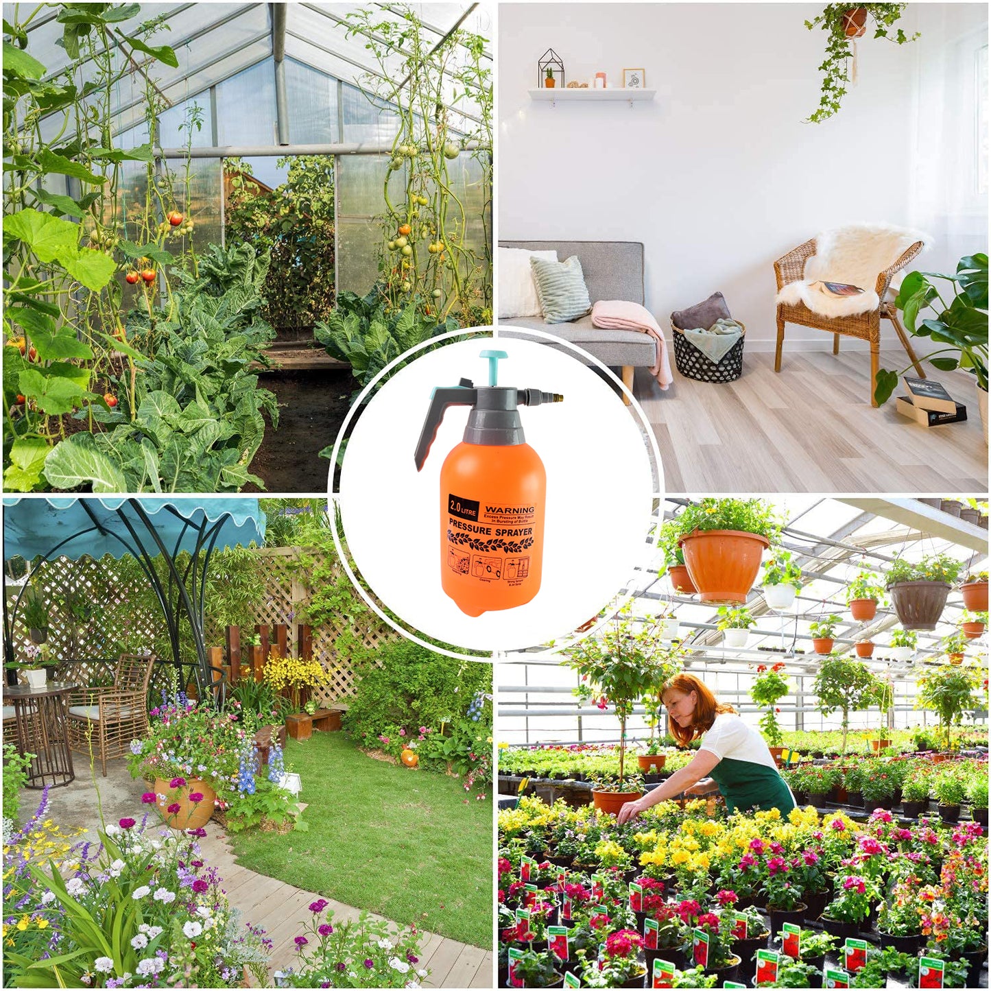 Water Sprayer Hand-Held Pump Pressure Garden Sprayer - 2 L