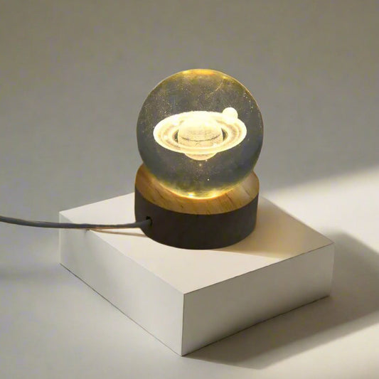 Astronaut  3D Crystal Ball Lamps With Wood Base (1 Pc)
