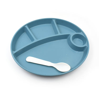 Plastic Food Plates  Biodegradable 5 Compartment Plate With Spoon For Food Snacks  Nuts  Desserts Plates For Kidsreusable Plates For Outdoor Camping Bpa-Free(1 Pc)