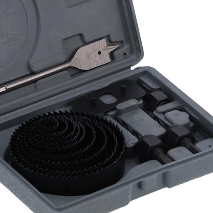Drill Hole Cutter Carbon Steel High Accuracy Incisive Hole Saw For Cutting Pcv For Cutting Plastic For Cutting Wood Hole Saw Kit (18 Pcs Set)