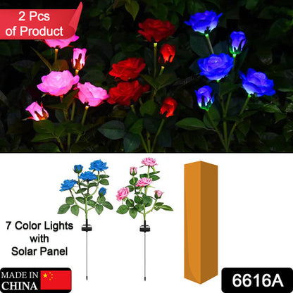 Garden Solar Outdoor Rose Lights Decorative  Waterproof Flower Light For Garden Patio Landscape Pathway Yard Holiday Decoration