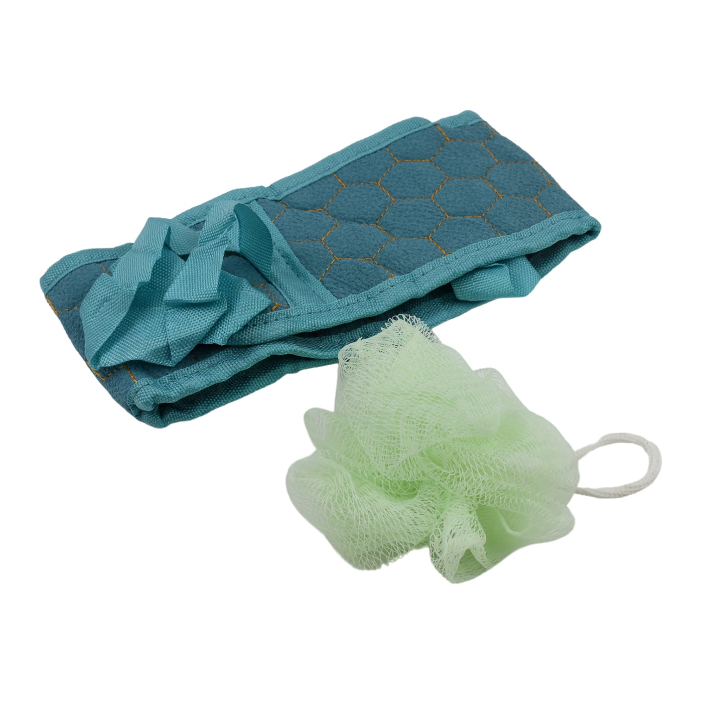 Bath Shower Set Scrubber Loofah Sponge Pouf Bath Brush Extra Long Dual Sided Scrubber Long Lasting Deep Clean Super Soft Body Scrubber For Men Woman (2 Pcs Set)