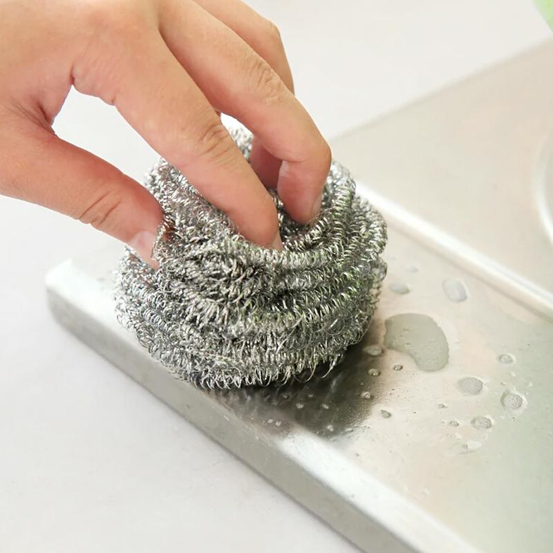 Round Shape Stainless Steel Scrubber (Pack Of 6)