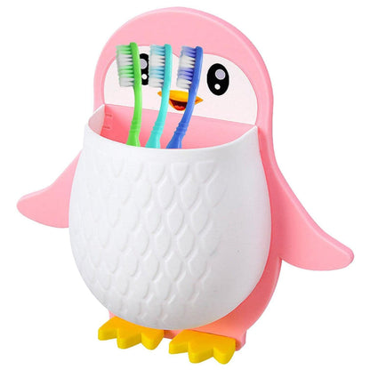 Penguin Storage Box Adhesive Remote Case Electric Toothbrushes Holder Universal Controller Holder Wall Nightstand Office Plastic Wall Mount