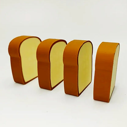 3D Toast Bread Shape Eraser For Kids Cartoons Erasers Toast Bread Erasers Bread Shaped Eraser For Students Gift Cute Fun Food Pencil Erasers For School Classroom Stationery For Boys  Girls (4 Pcs Set)