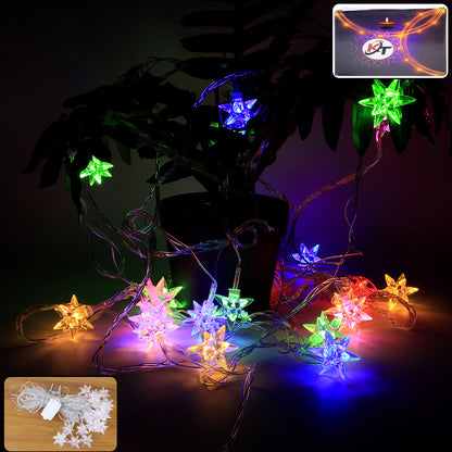 Multicolor Led Decorative String Light With Star-Shaped Covers (8 Meter)