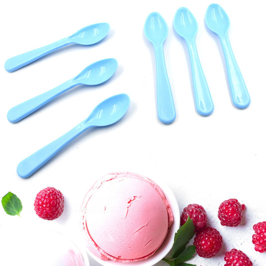 Food Plastic Spoon Set Plastic Table Spoon Set Plastic Tea Spoon Coffee With Abs Plastic Heat-Resistant Spoon (6 Pc Set )