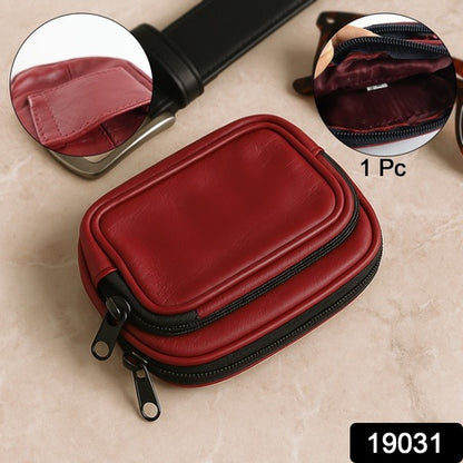 Premium Leather Zippered Card Holder  Accessories Case
