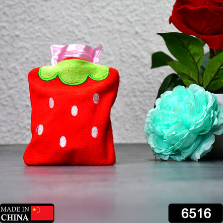 Strawberry Small Hot Water Bag With Cover For Pain Relief Neck Shoulder Pain And Hand Feet Warmer Menstrual Cramps.