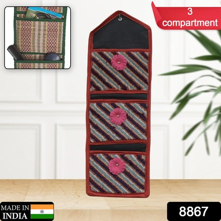 Foldable Hanging Organizer 3 Compartment Pocket Organiser Document Holder Wall Hanging Letter Holder With 3 Pockets  Magazinepaper Holder Foldable Hanging Organizer