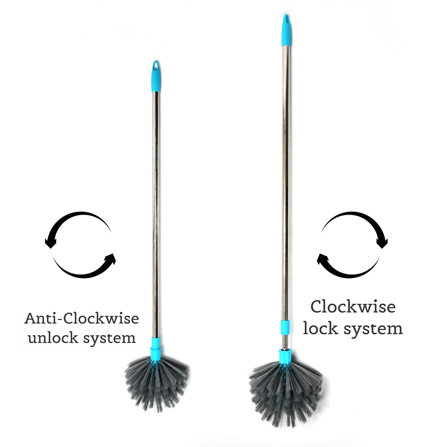Cobweb Brush With Stainless Steel Strong Long Extendable Handle For Dusting Ceiling Cobweb Cleaning Brush For Lights Fans  Webs Cleaning For Homekitchen