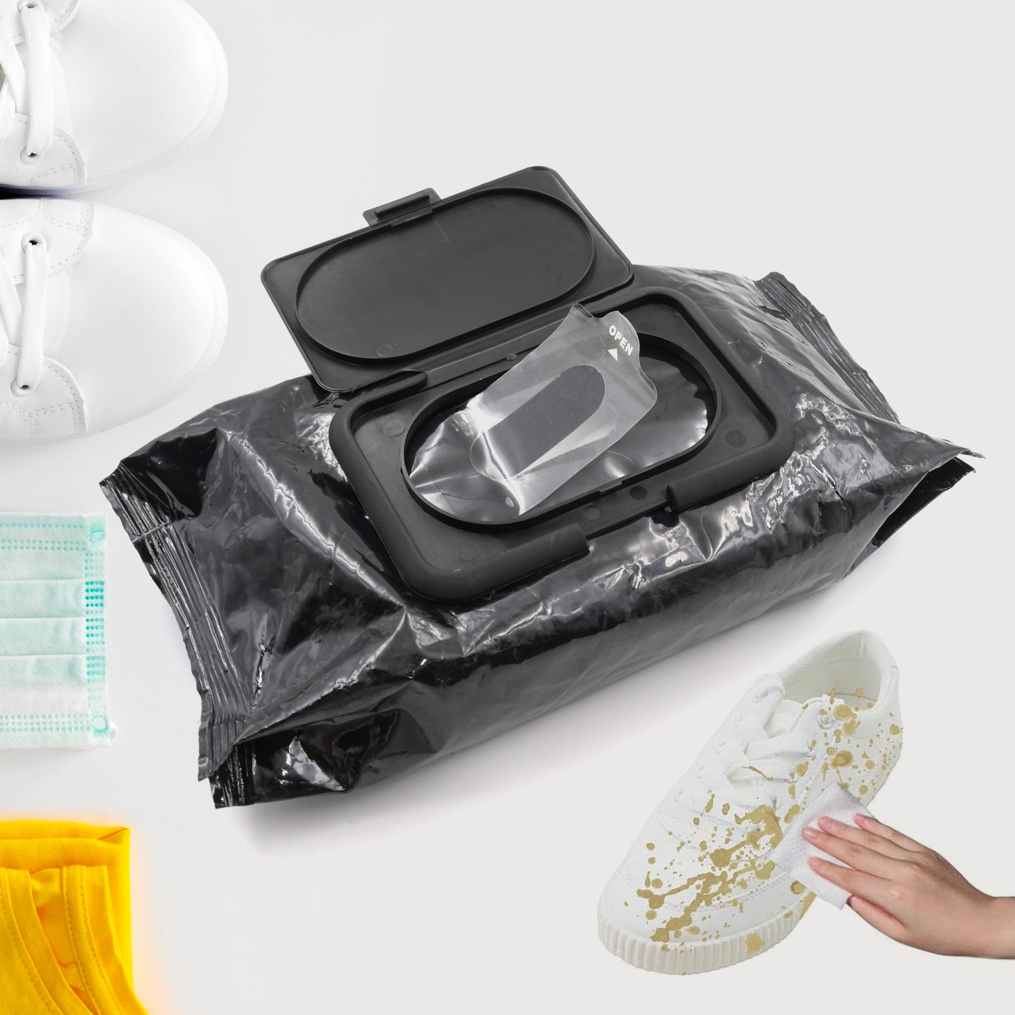 Shoe Cleaning Wet Wipes Fast Scrubbing Shoes Cleaning Tissue Sneakers Non-Woven Detergent Quick Wipes Disposable Travel Portable Removes Dirt Stains