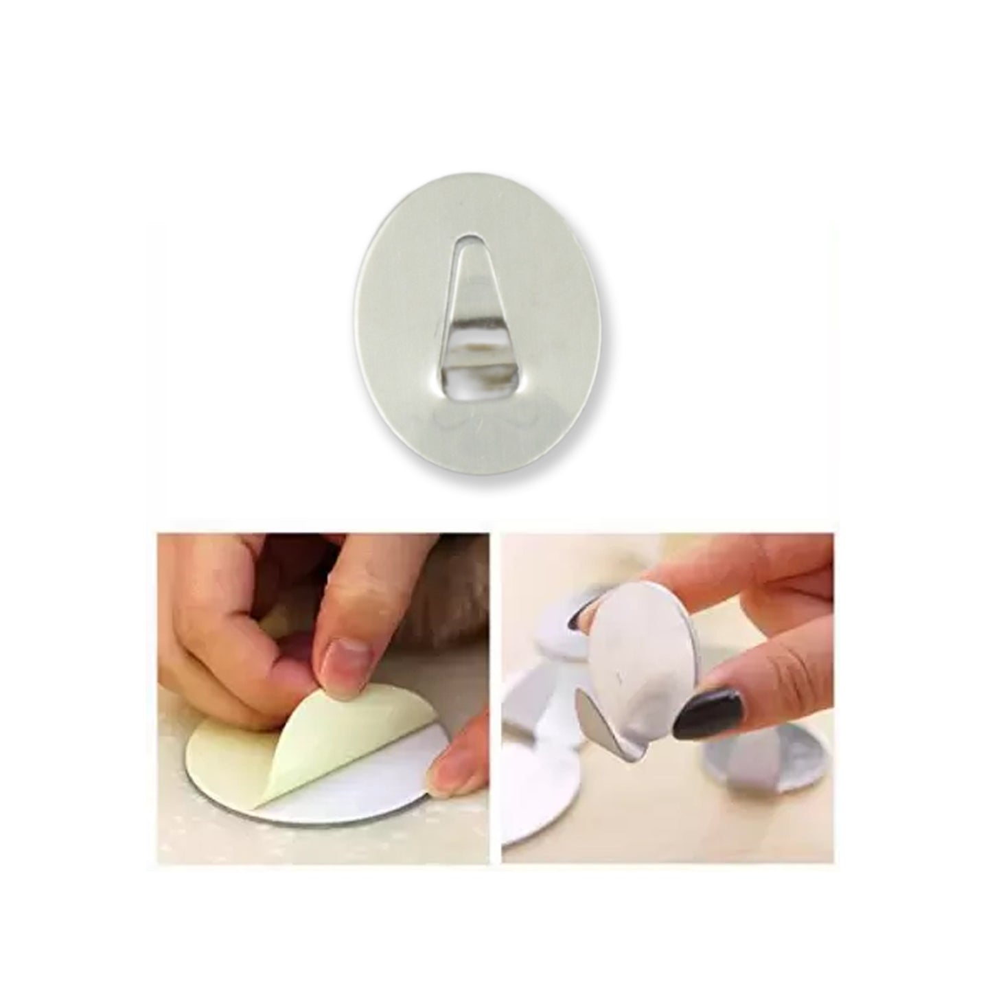 Multipurpose Small Stainless Steel Wall Hanging Hook 36 Pc Self Adhesive Stainless Steel Heavy Duty Wall Hooks For Hanging Clothes Calender Bathroom Tiles Kitchen Key Hange (36 Pc Set)