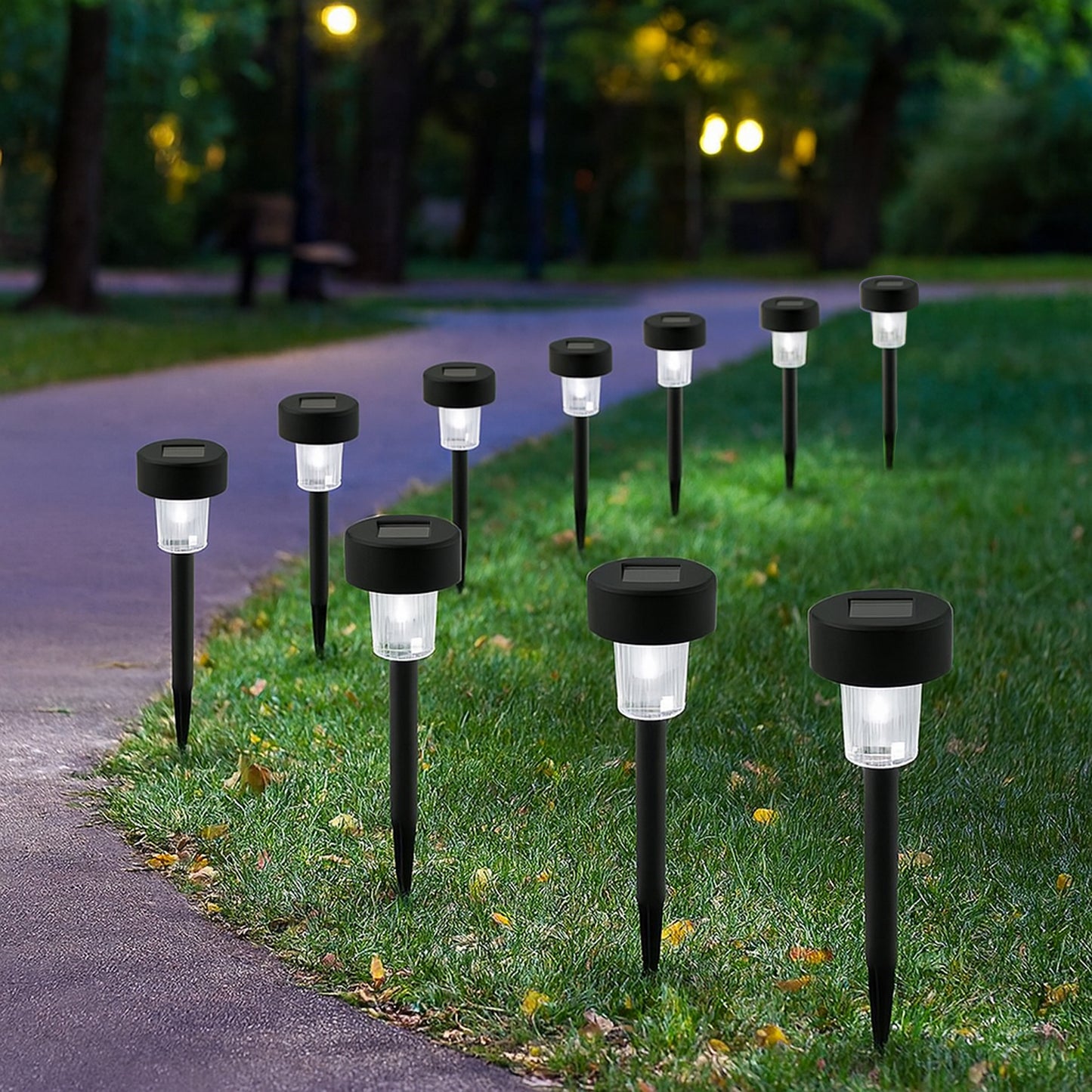 Solarpowered Garden Pathway Lights (10 Pc  Set)