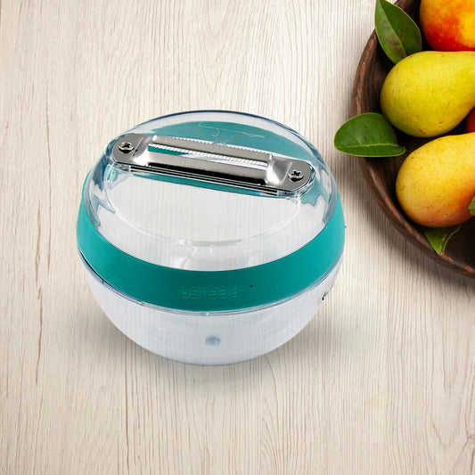 Multifunctional Round Shape Peeler With Container Removable And Washable Storage Type Vegetable Fruit Peeler For Kitchen (1 Pc  Mix Color)