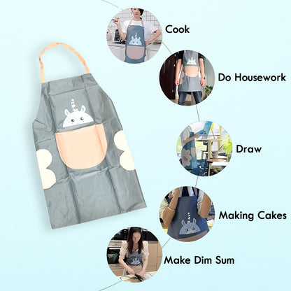 Cutecartoon Animal Design Kitchen Apron (1 Pc)
