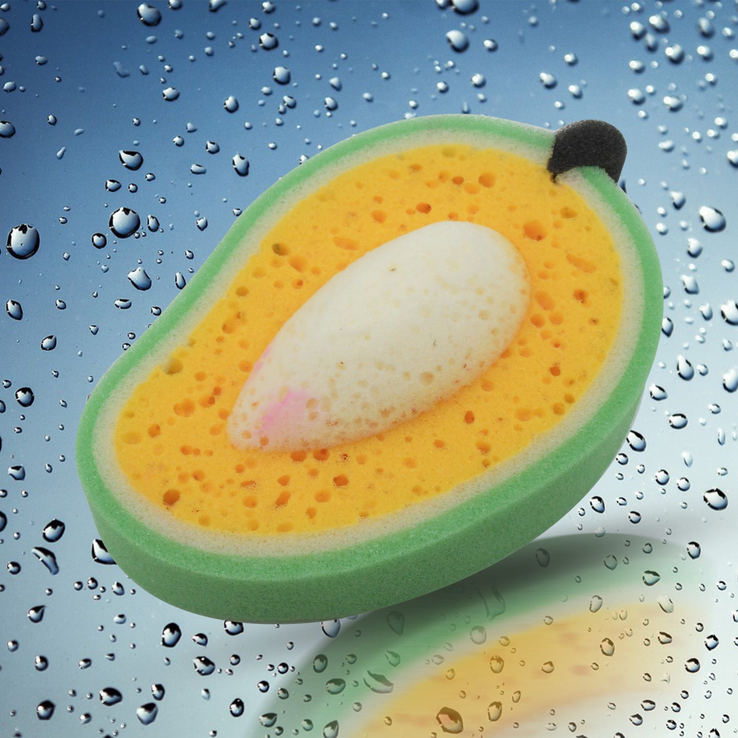 Sponge Household Kitchen Mango Shape Bowl Dish Washing Cleaning Pad Cleaner Bath Cleaning Sponge Dishwashing Sponge Mango (1 Pc)