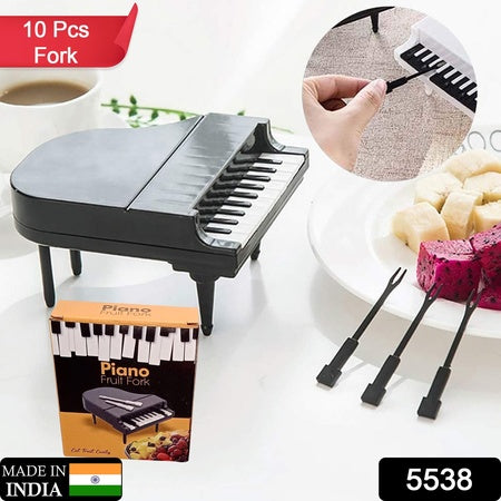 10Pcslot Creative Piano Fruit Forks Set Food Sticks For Dessert Fruit Snack Picking Kitchen Dining Tools (10 Pc Set)