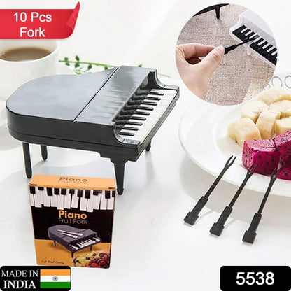 10Pcslot Creative Piano Fruit Forks Set Food Sticks For Dessert Fruit Snack Picking Kitchen Dining Tools (10 Pc Set)