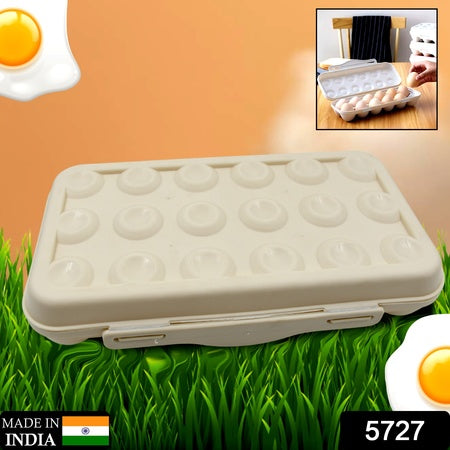 18 Grid Egg Holder Storage Shock-Proof Egg Container With Buckle Egg Carrier Egg Tray Egg Shelter Effective Full Seal Egg House Use For Fridge Camping Kitchen
