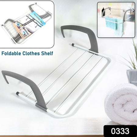 Metal Steel Folding Drying Rack For Clothes Balcony Laundry Hanger For Small Clothes Drying Hanger Metal Clothes Drying Stand Socks And Plant Storage Holder Outdoor  Indoor Clothes-Towel Drying Rack Hanging On The Door Bathroom