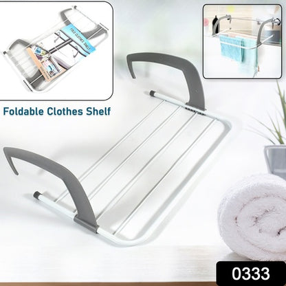 Metal Steel Folding Drying Rack For Clothes Balcony Laundry Hanger For Small Clothes Drying Hanger Metal Clothes Drying Stand Socks And Plant Storage Holder Outdoor  Indoor Clothes-Towel Drying Rack Hanging On The Door Bathroom